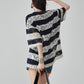 Sheer Lace Border Oversized T-Shirt FER0237