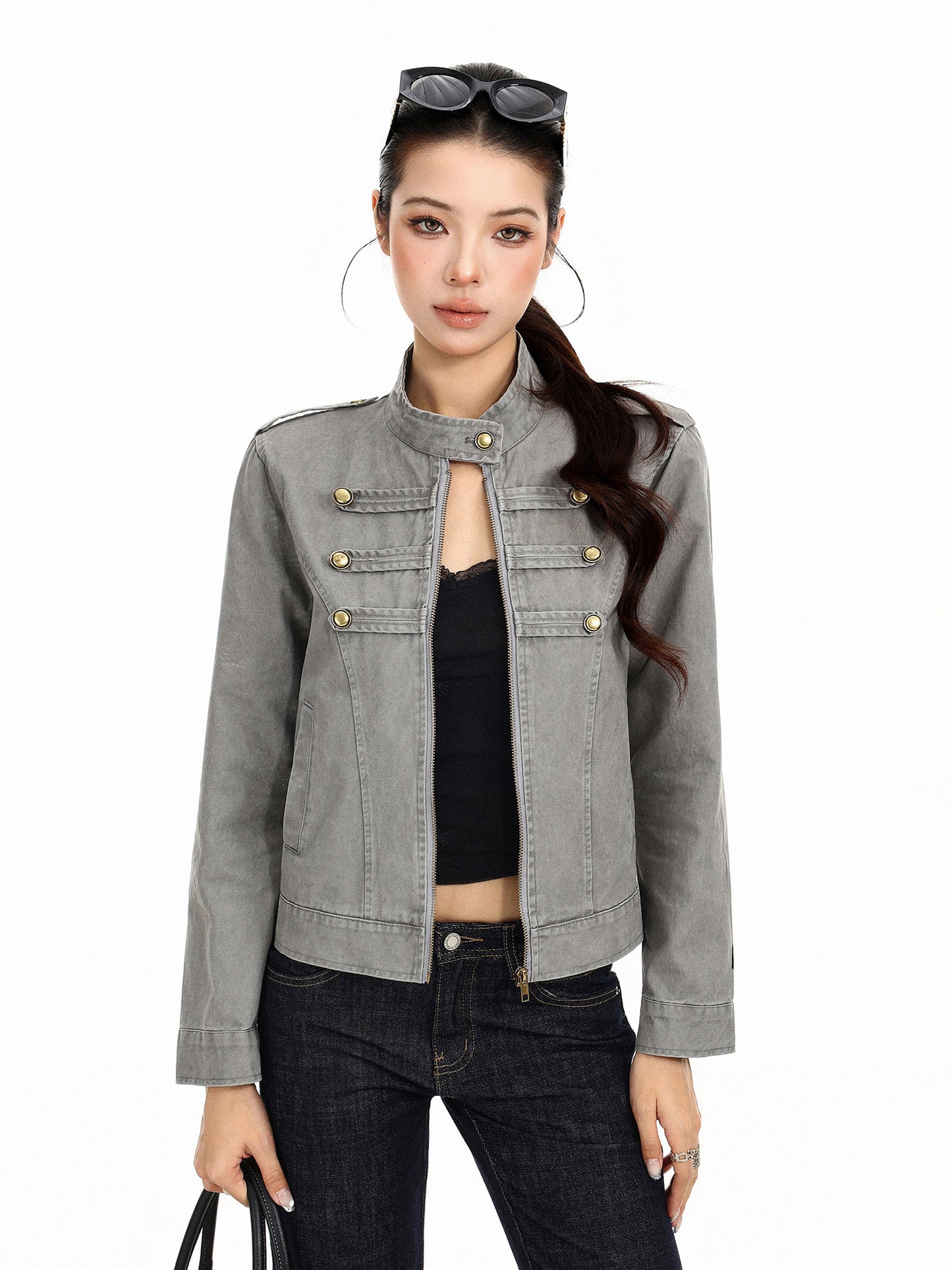 Stand Collar Biker Jacket BGS0058