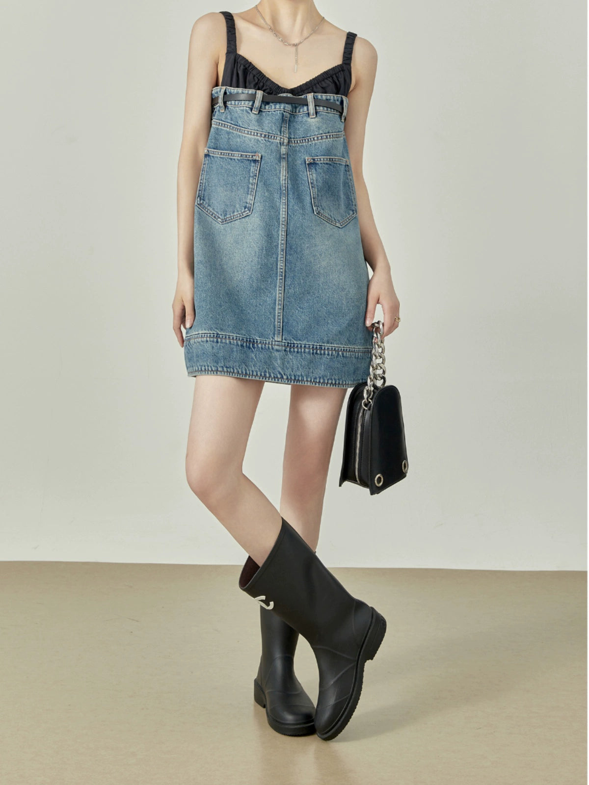 Denim Docking Cami Dress LLA0089 – AuroraBoutique Denim Docking Cami Dress LLA0089 – AuroraBoutique