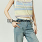 Pastel Summer Knit Vest / Wide Denim Pants LLA0186