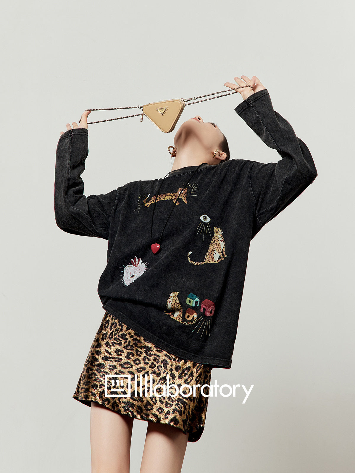 Leopard Print Long Sleeve / Leopard Print Mini Skirt LLA0603