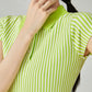 Green Striped Flare Mini Dress FER0081