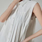 Sleeveless Shirt Pleated Dress FER0174