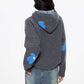 Flower Motif Knit Zip UDS0003