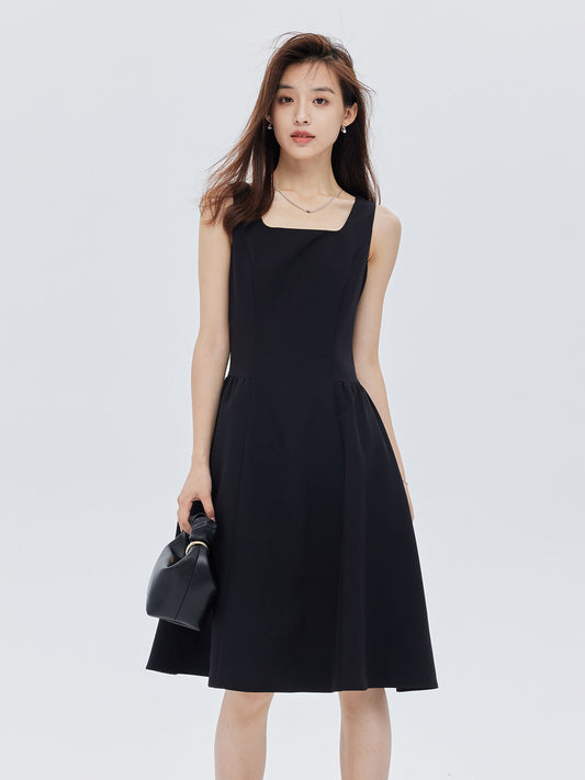 Square-Neck Wide Strap Dress SHN0009