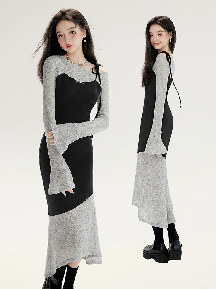 Asymmetrical Knit Dress EPU0003