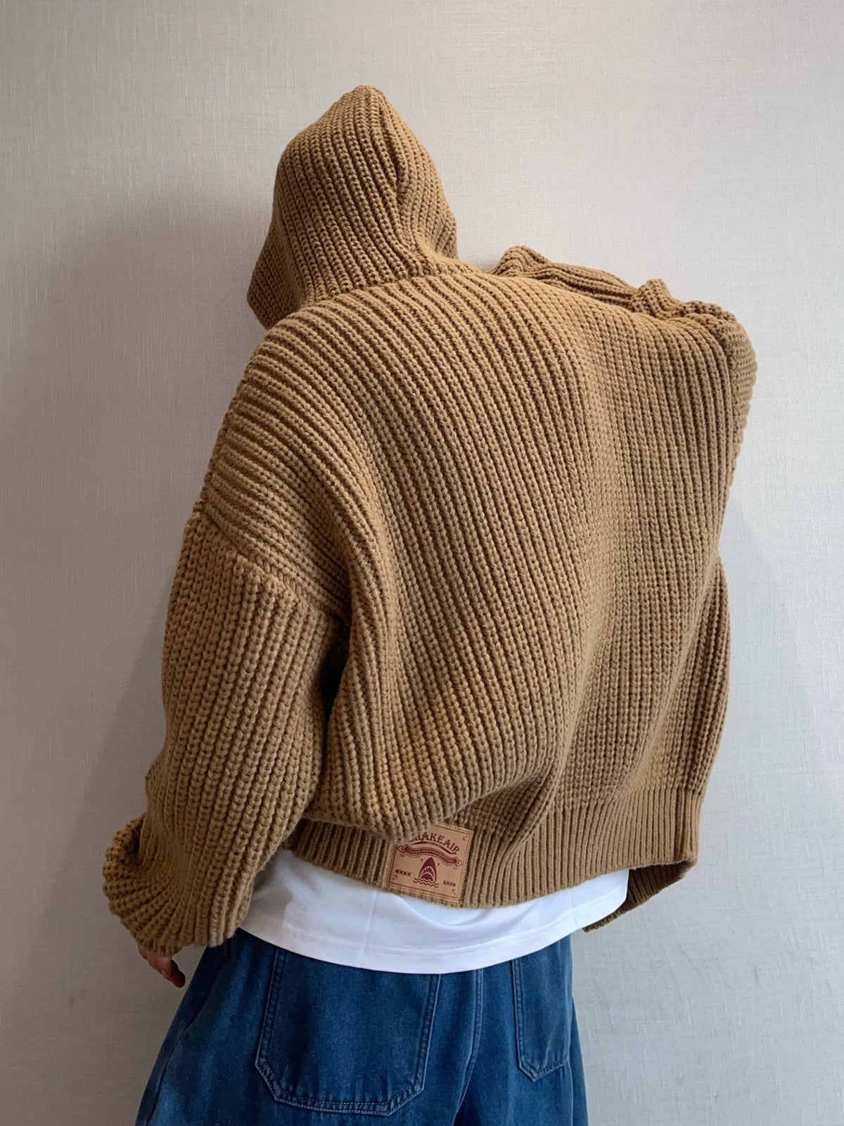 Loose-Gauge Hooded Rib Knit Cardigan DAZ0011