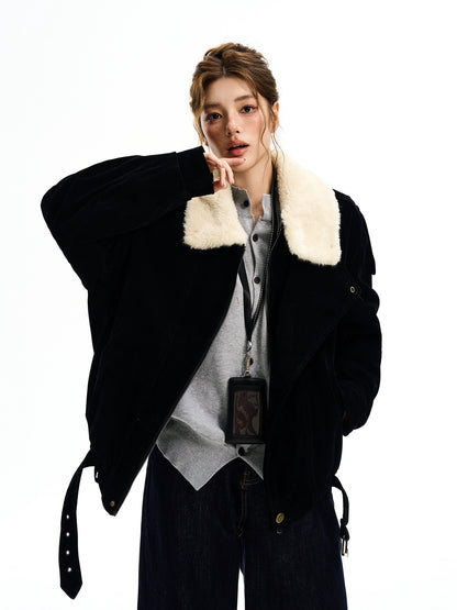 Fur Collar Suede Jacket HGX0047
