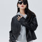 Drop Shoulder Leather Jacket SHN0020