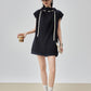 High-Neck Drawstring French Sleeve Top FER0222