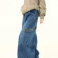 Retro Curve Wide Denim Pants WDZ0030