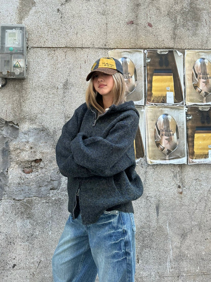 Double Zip Knit Hoodie CYE0027