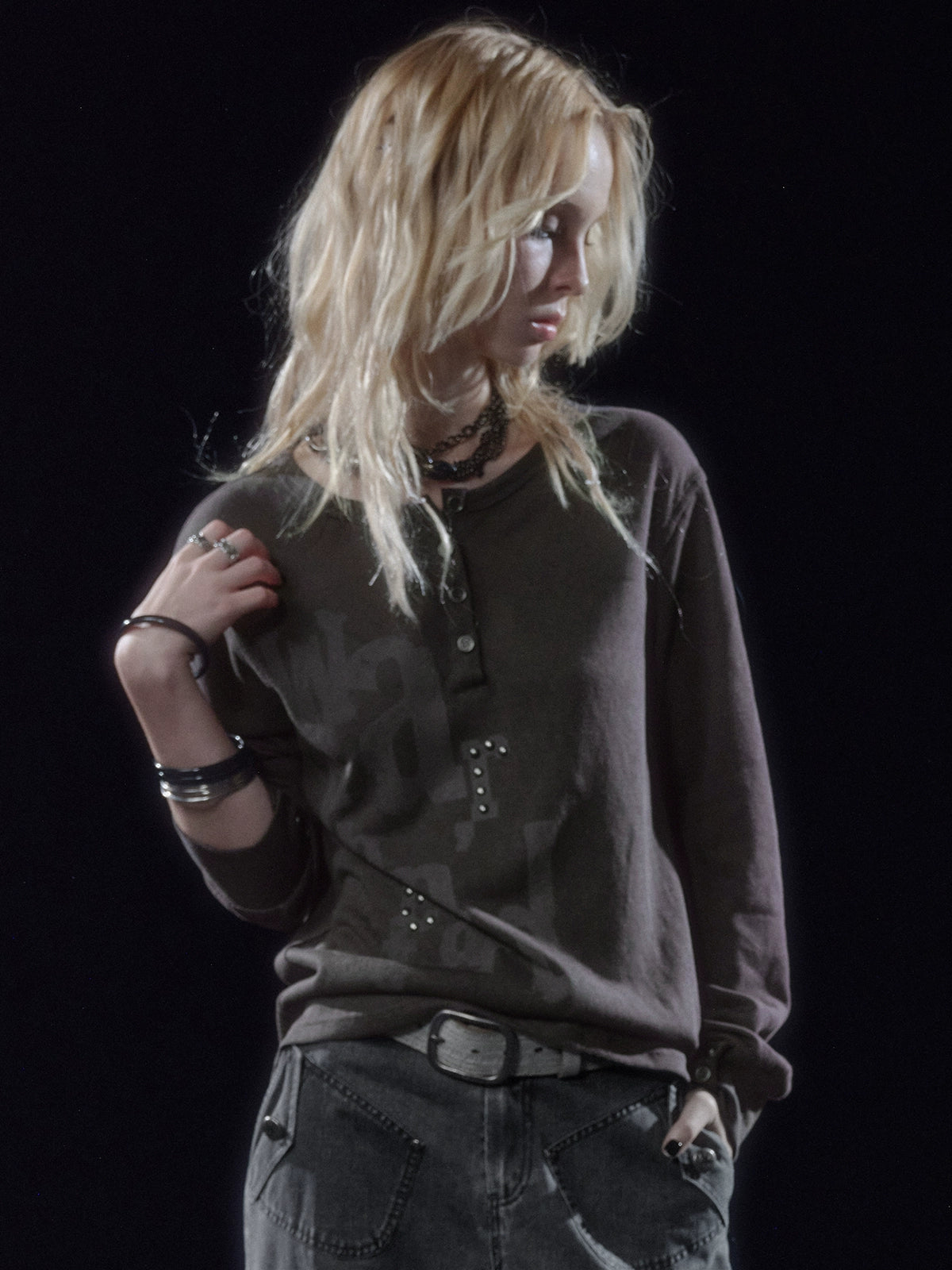 Half Button Long Sleeve T-Shirt WAT0019