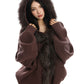 Fur Hood Zip Up Knit BGS0018