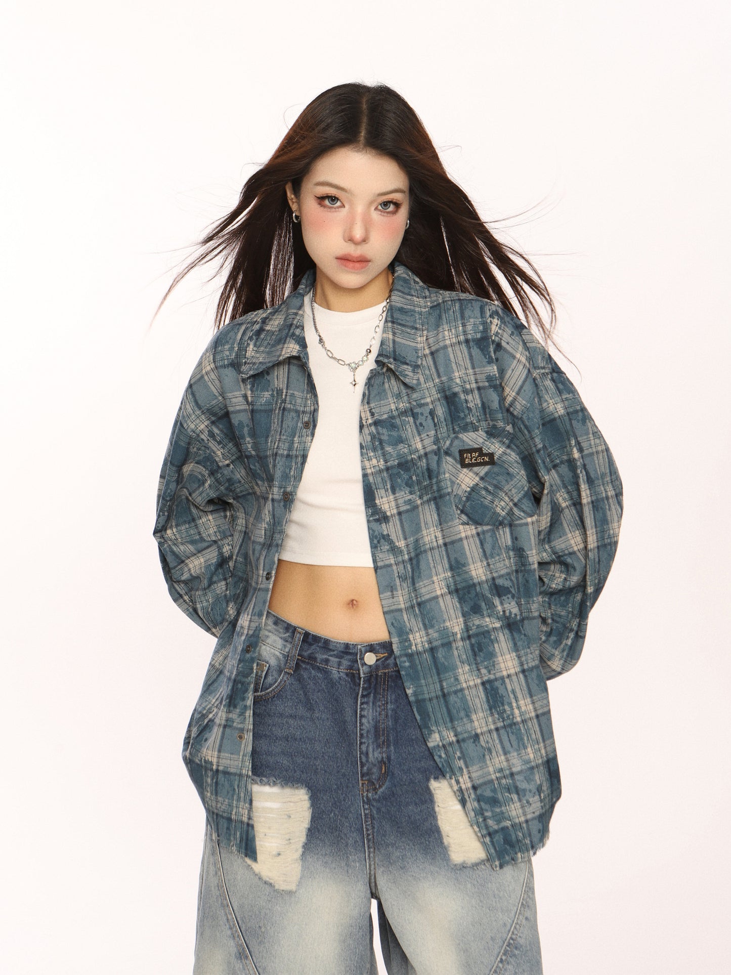 Retro Plaid Distressed Shirt BGS0044