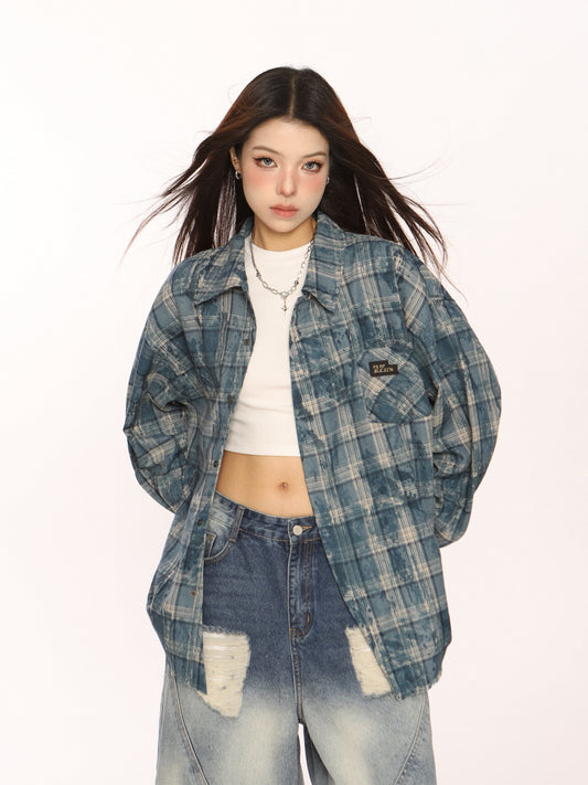 Retro Plaid Distressed Shirt BGS0044