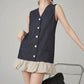Indigo Denim Docking Frill Dress FER0191