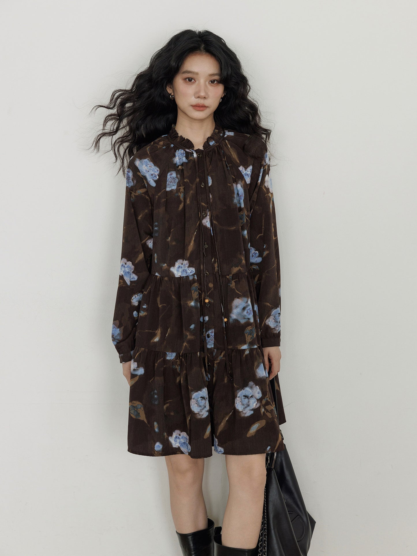 Retro Flower Print Dress VAS0184