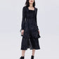 Marble Mid-Length Black Dress SHN0051