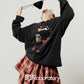 Animal & Patchwork Oversized Sweatshirt LLA0668