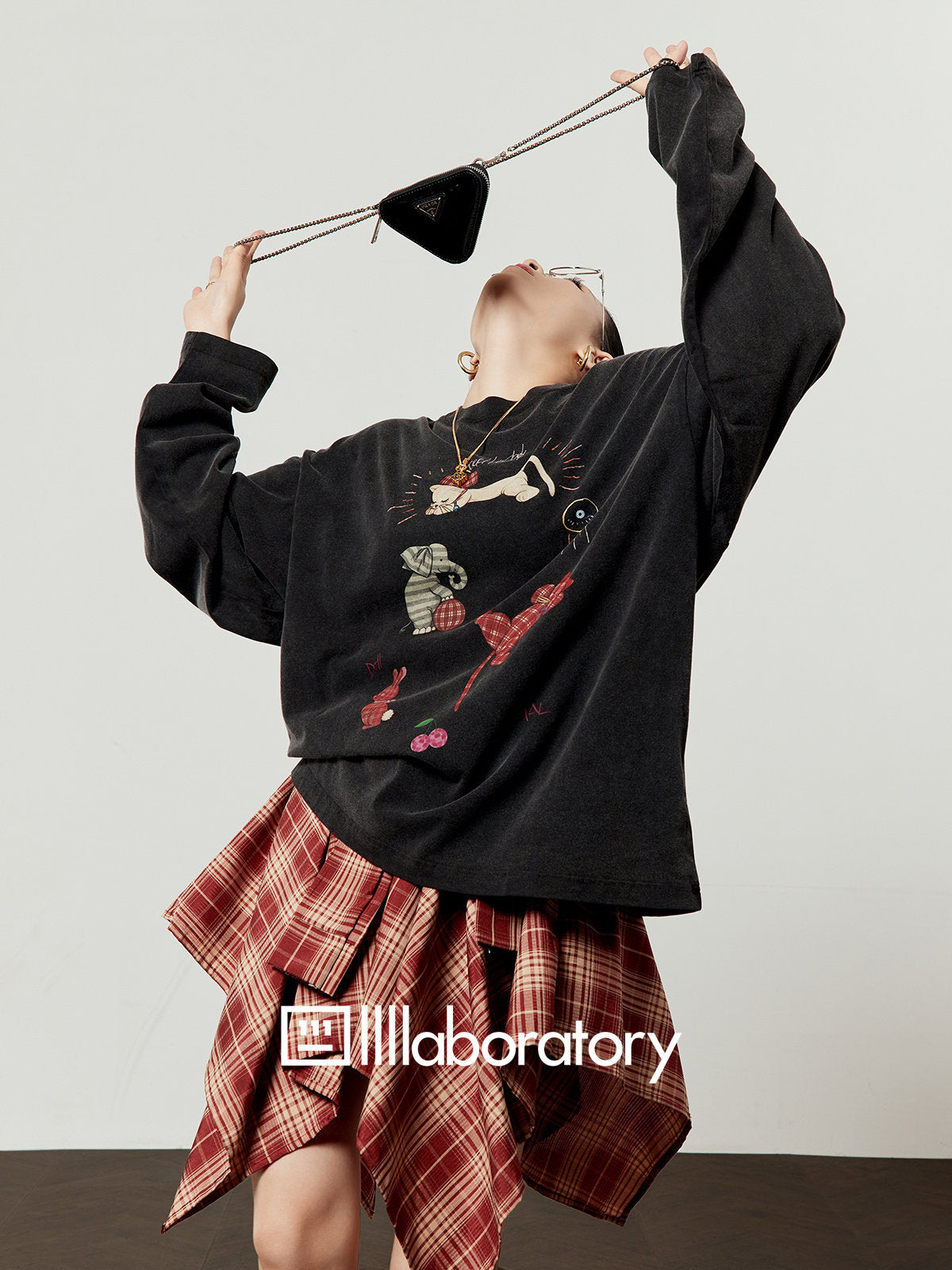 Animal & Patchwork Oversized Sweatshirt LLA0668
