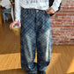 Retro Plaid Curved Knife Jeans CYE0035