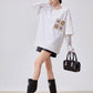 Crochet Flower Pocket Oversized Top FER0367