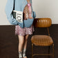 Leopard Print Oversized Sweatshirt / Leopard Mini Skirt LLA0666