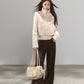 Stand Collar Fur Knit Jacket WDB0005