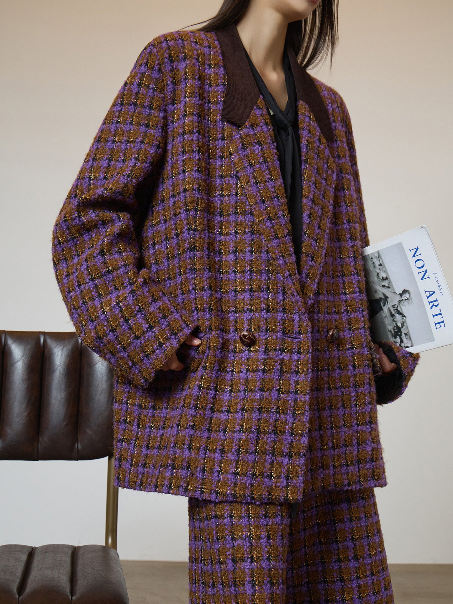 Tweed Plaid Blazer / Half Pants SUY0018