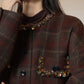 Retro Plaid Collarless Jacket / Mini Skirt SUY0019