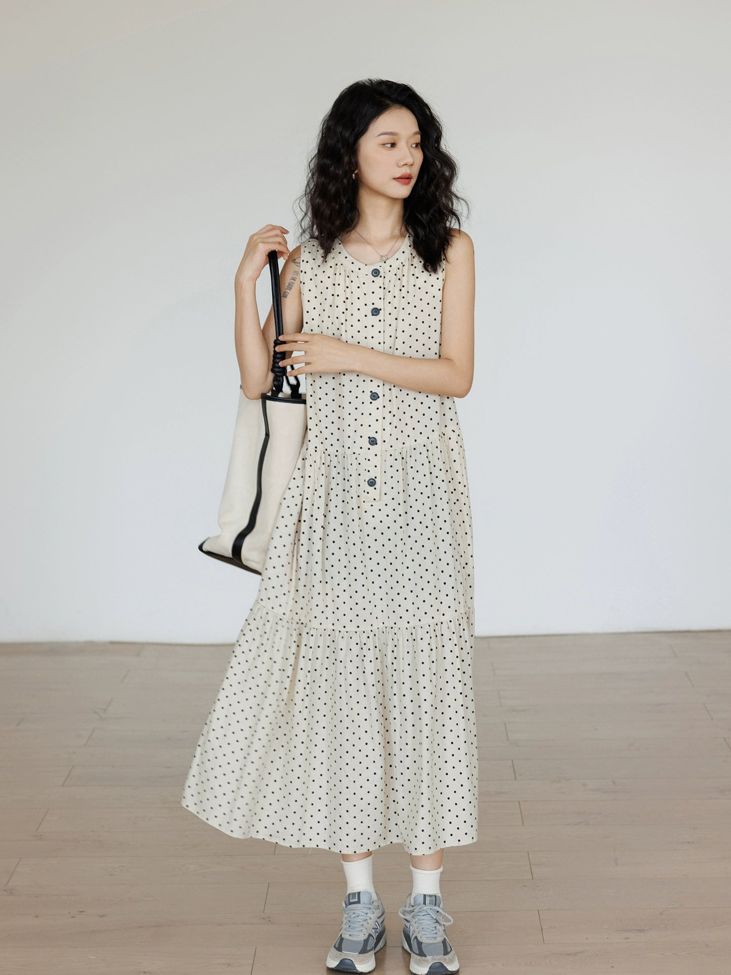 Polka Dot Tiered Dress VAS0036