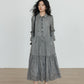 Long-Sleeve Shirt Flare Long Dress VAS0159