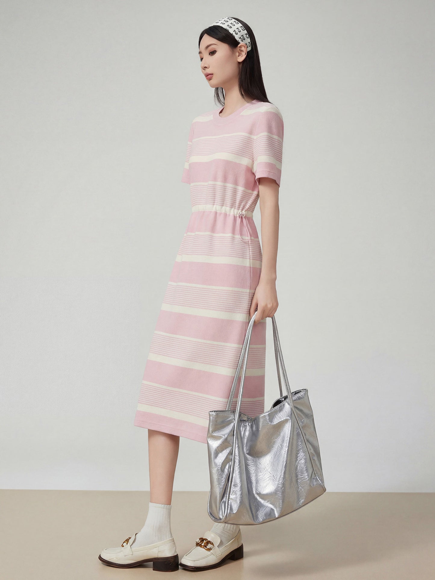 Thick Border Long Dress FER0135