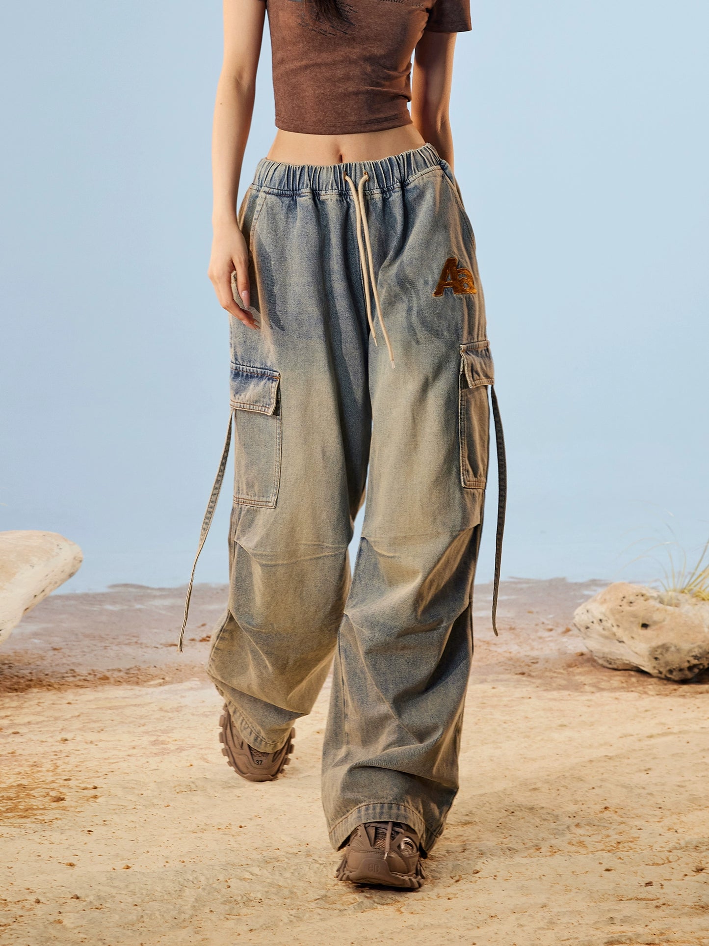 Vintage Wash Wide Denim Pants ACA0007