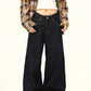 Loose Wide Curve Denim Pants WDZ0032