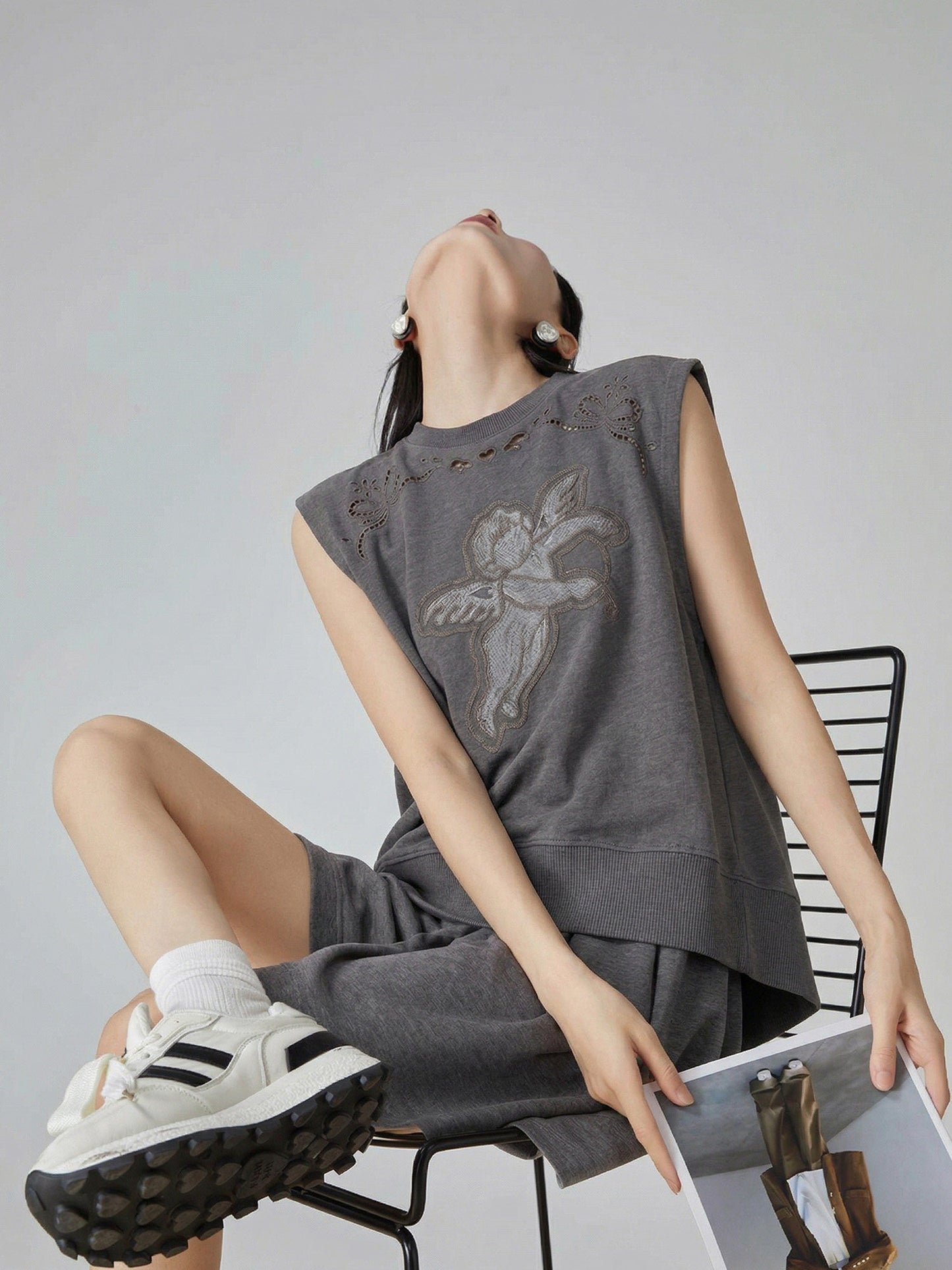 Angel Print Sleeveless Top / Mini Skirt FER0321