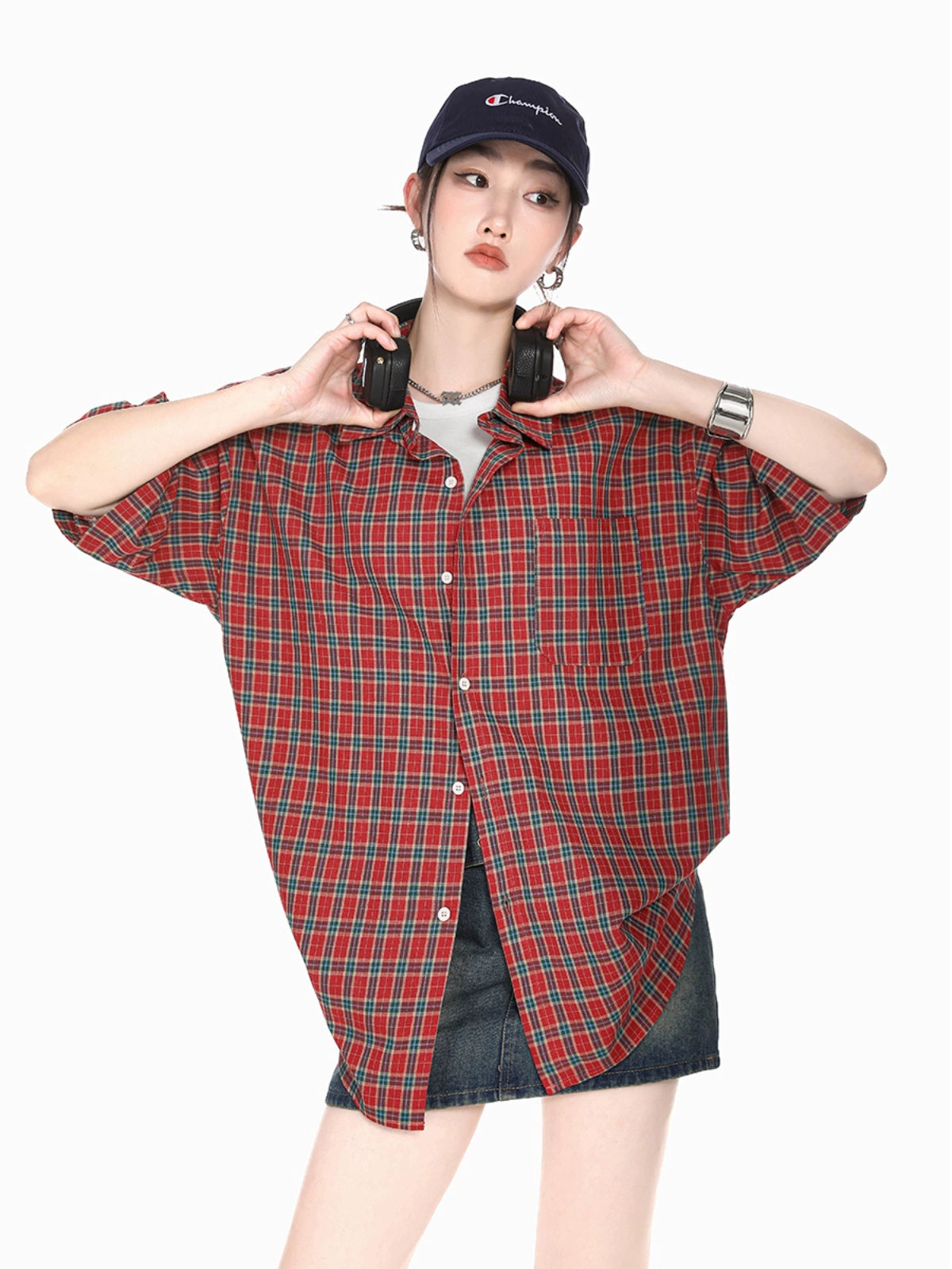 Vintage Short Sleeve Check Shirt ICM0049