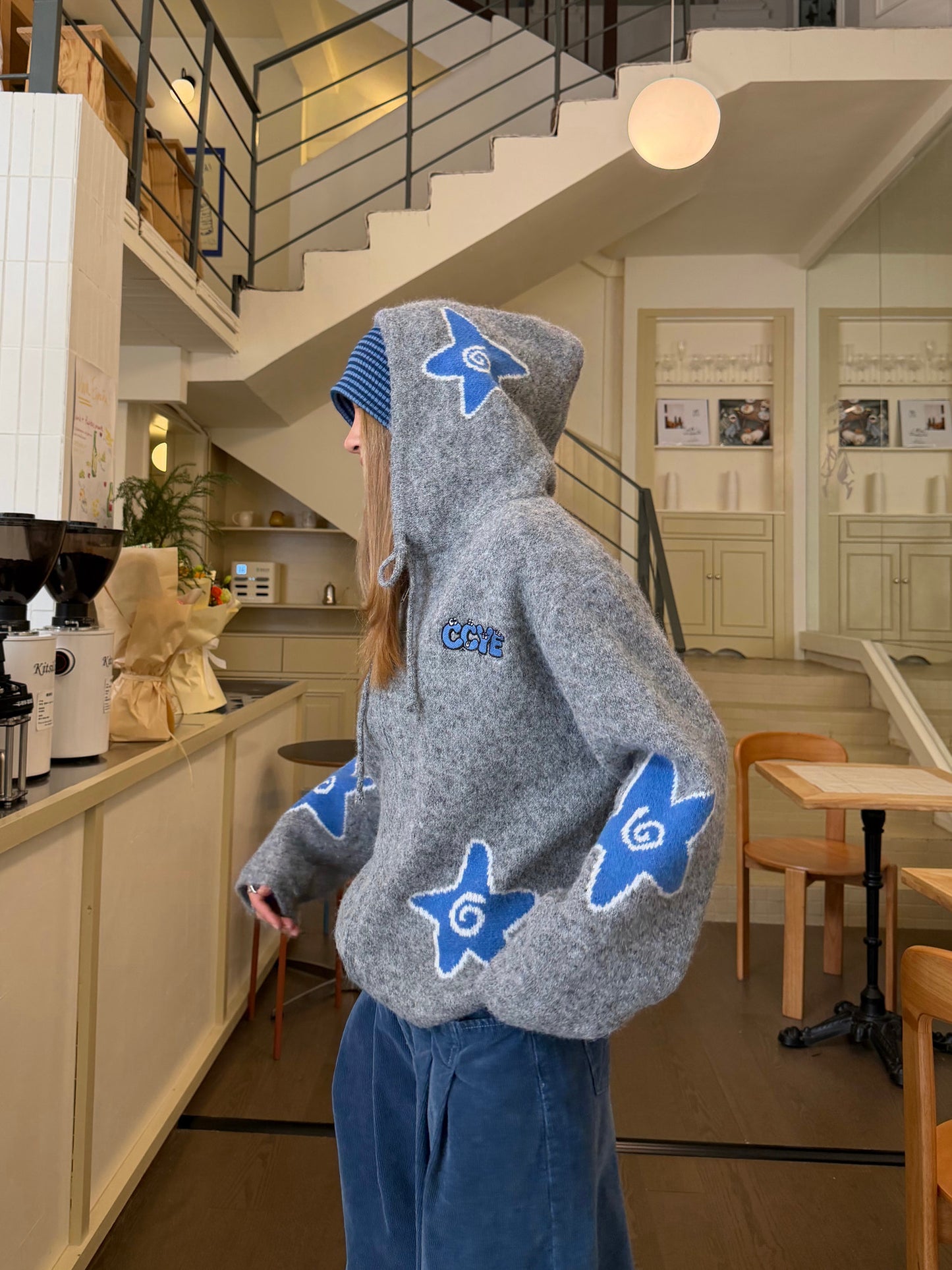 Star Hoodie Knit Jacket CYE0094