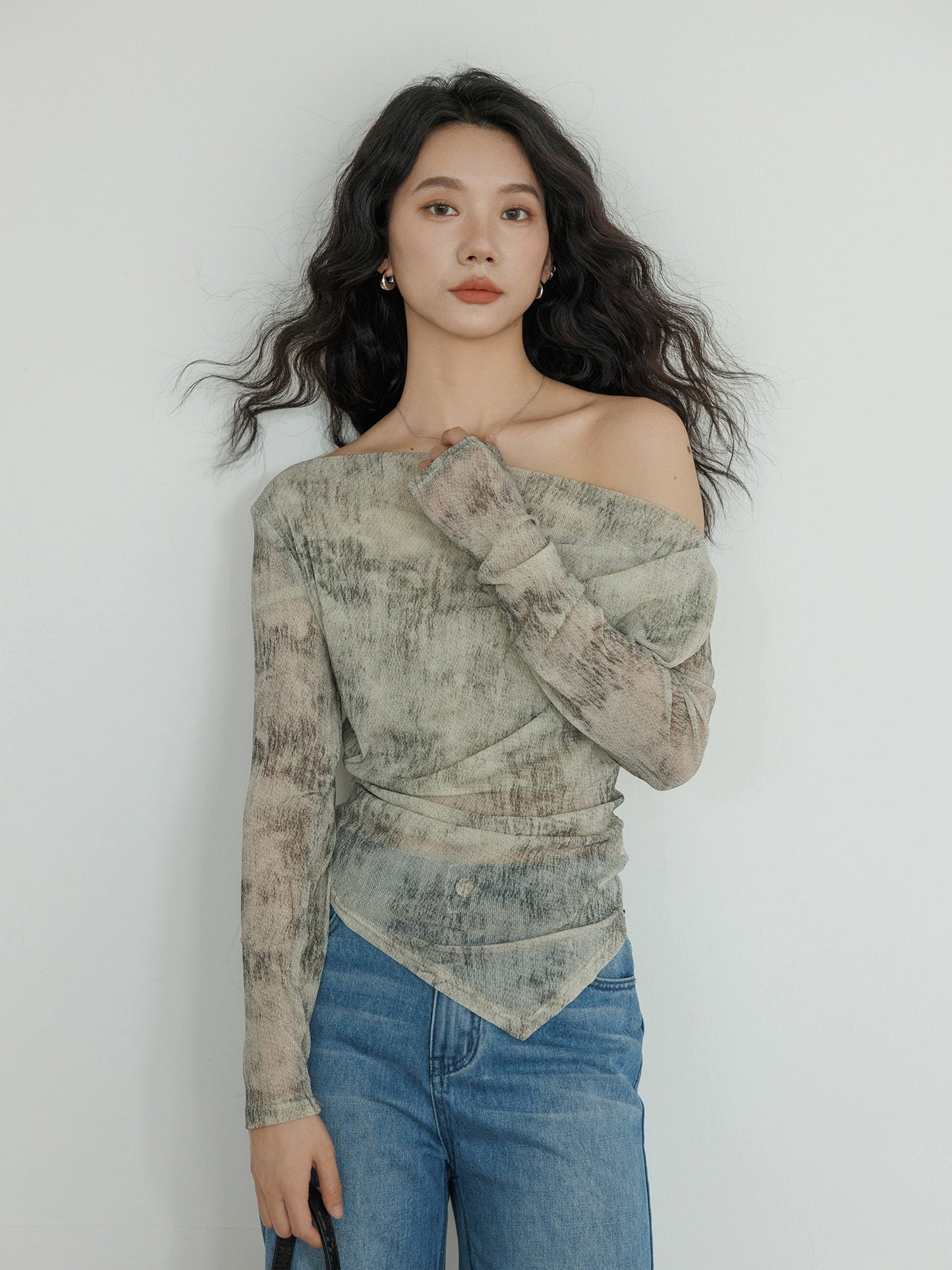 Asymmetrical Sheer Top VAS0071