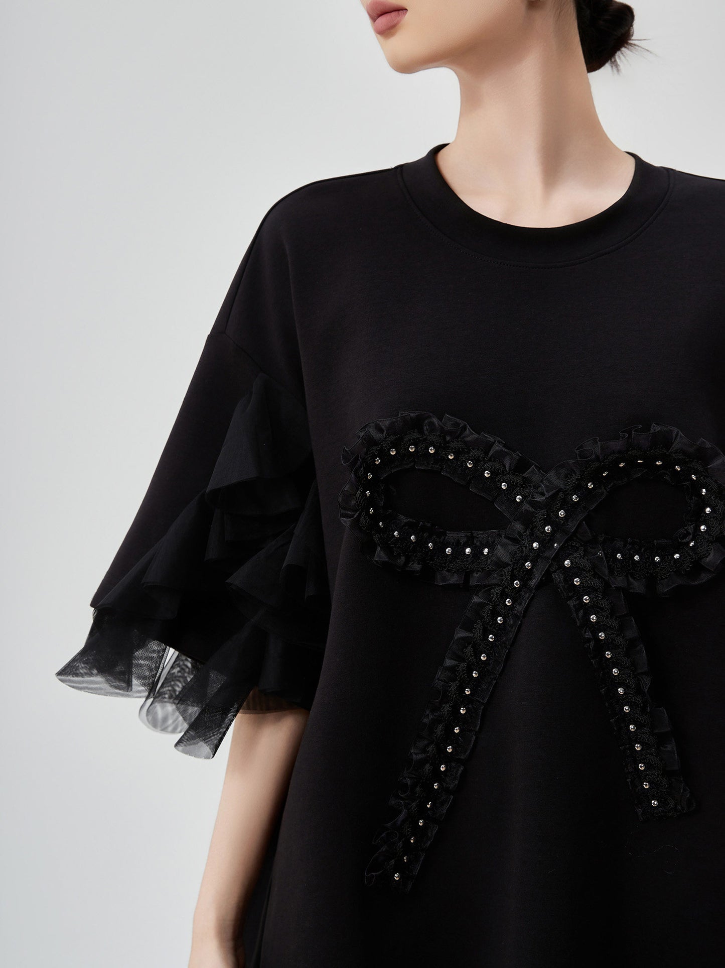 Ribbon & Tulle Frill T-Shirt FER0189