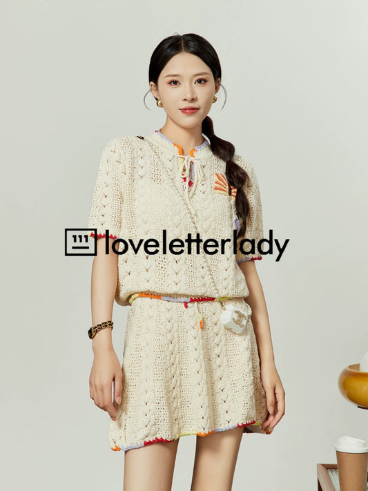 Butterfly Embroidered Knit Tops / Knit Skirts LLA0067