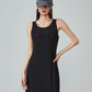 White Piping Half-Zip Top / Sleeveless Dress FER0297