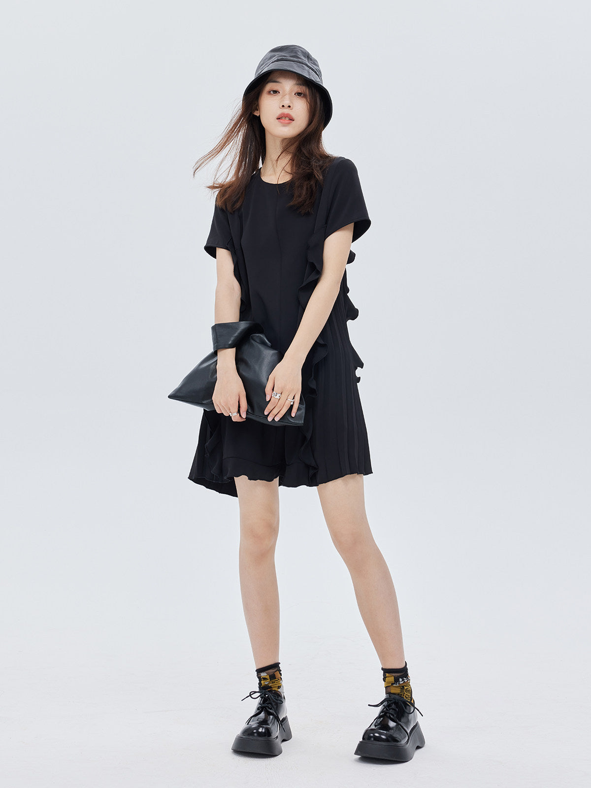 Side Ruffle Frill Mini Dress SHN0052