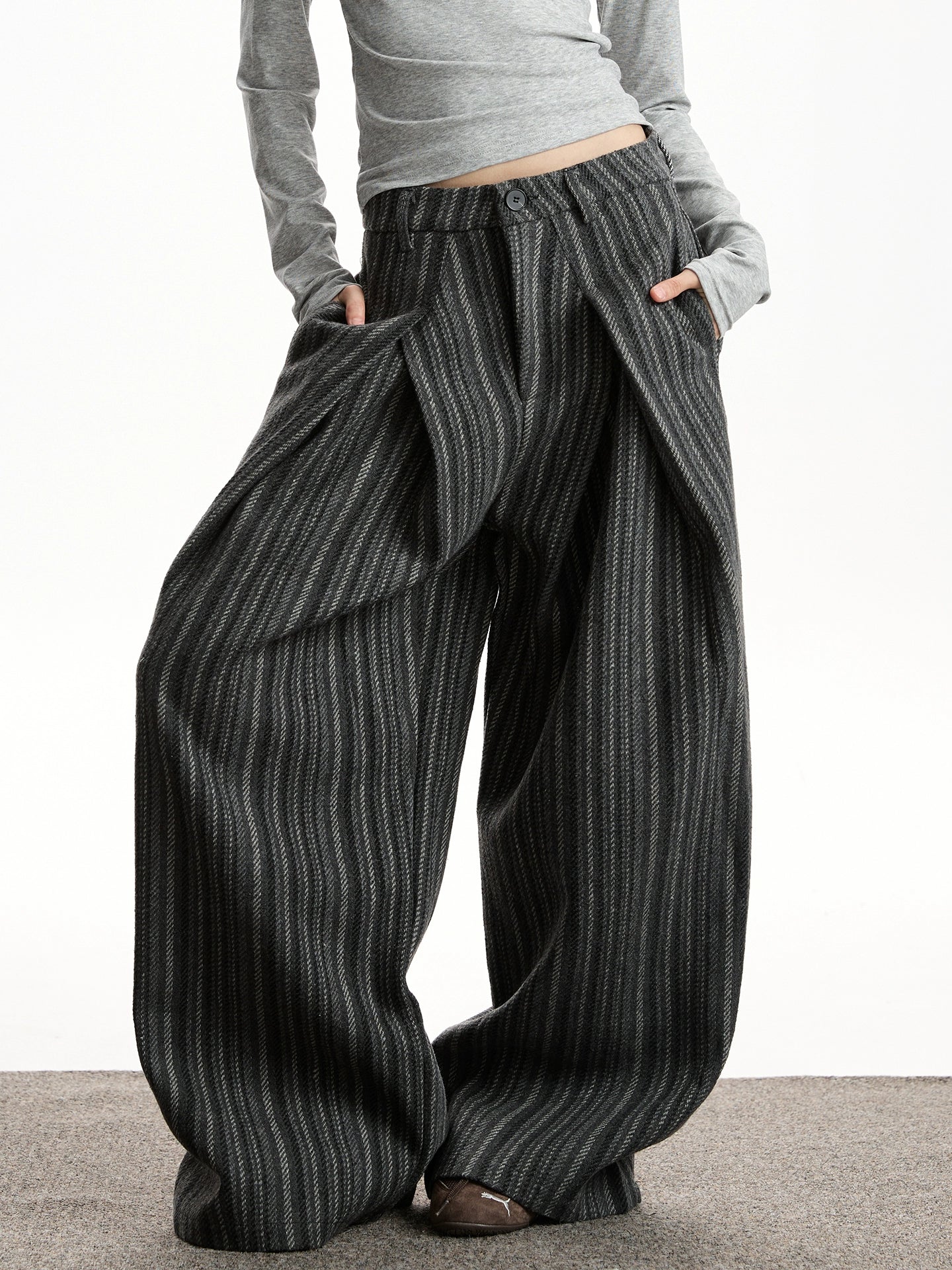 Striped Wool Casual Pants VAT0010