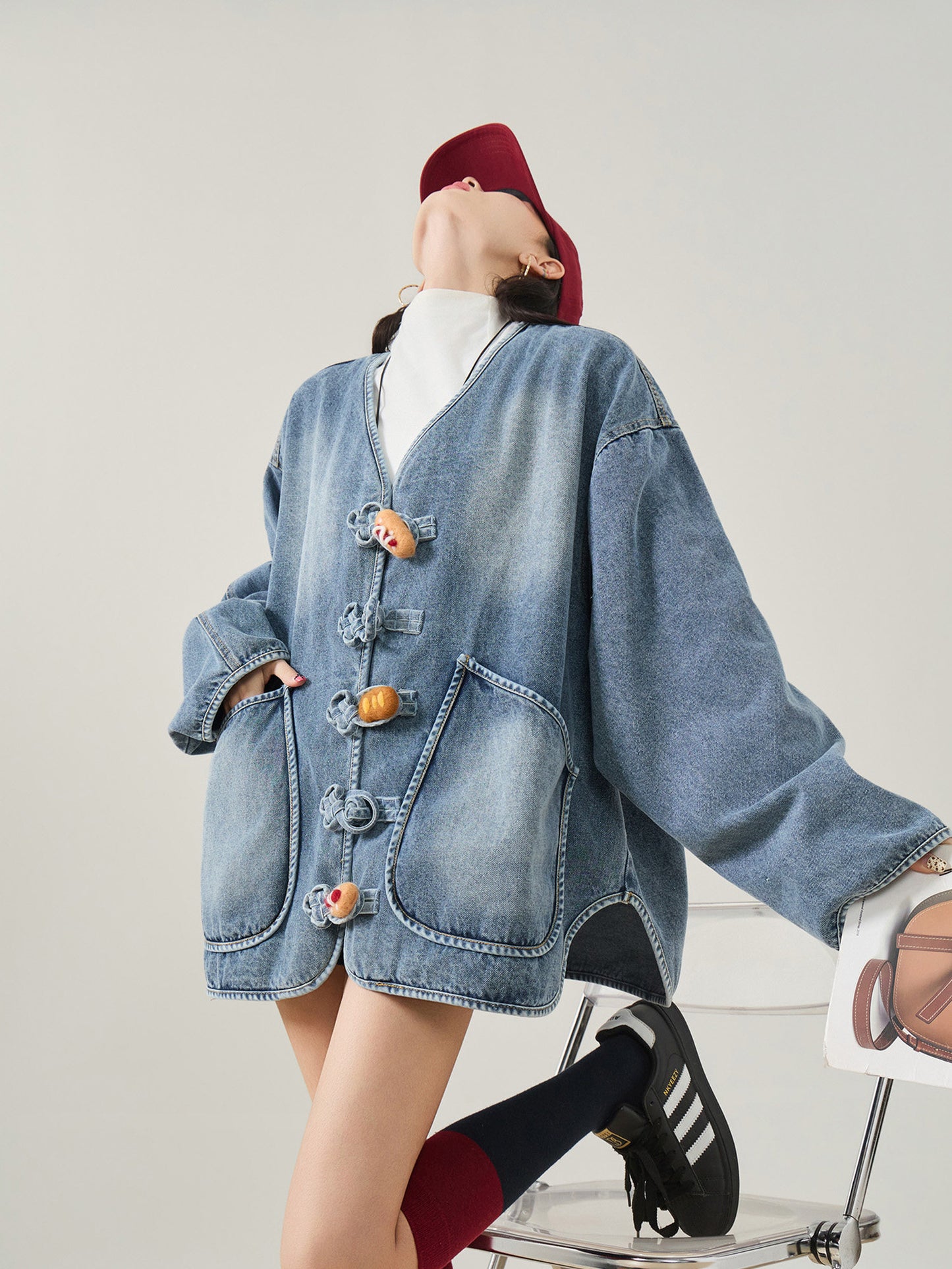 Duffle Button Denim Jacket FER0386