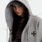 Waffle Knit Hoodie Zip-up Jacket ZTS0016
