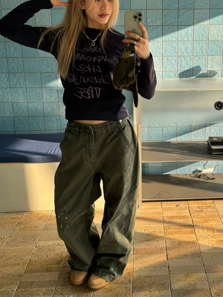 Vintage Ink Splash Cargo Pants CYE0075