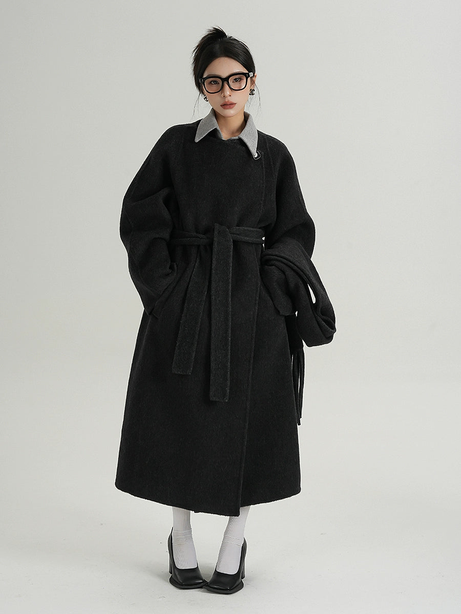 Belt Design Wool Long Coat SRS0322