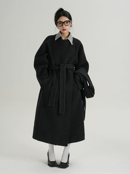 Belt Design Wool Long Coat SRS0322